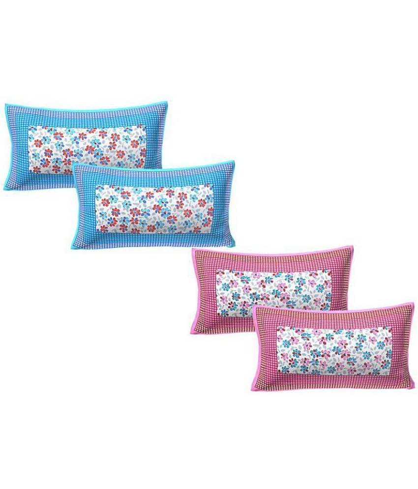 AJ Home Pack of 4 Cotton Multi Pillow Cover (17 X 27 Inch)