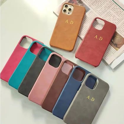 New Luxury Leather Metal Initial Soft iPhone Case-iPhone 13 / iPhone 14 / Hot Pink