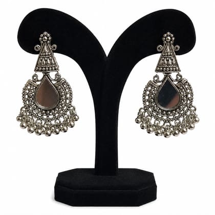 Indian Tribal Mirror Top Metal Earrings Indian Tribal Mirror Top Metal Earrings
