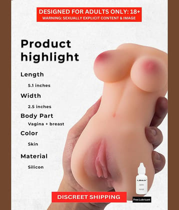 Half Body Mini Doll Silicone Pocket Pussy Sex Doll With Breast And pussy For Masturbation Toy & Free Lube By sex tantra