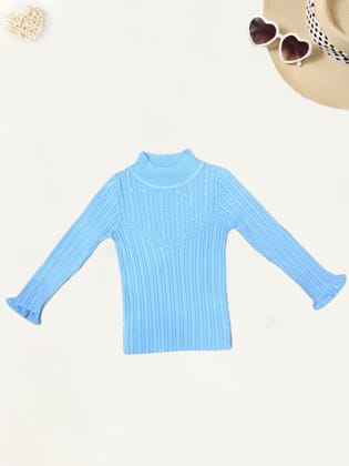 Girl’s Imported High Neck Top [GT-488] (4-9Years)-6-7Y (Size - 28) / Imported Knit