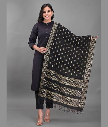 Apratim - Black Silk Women's Dupatta - ( Pack of 1 )