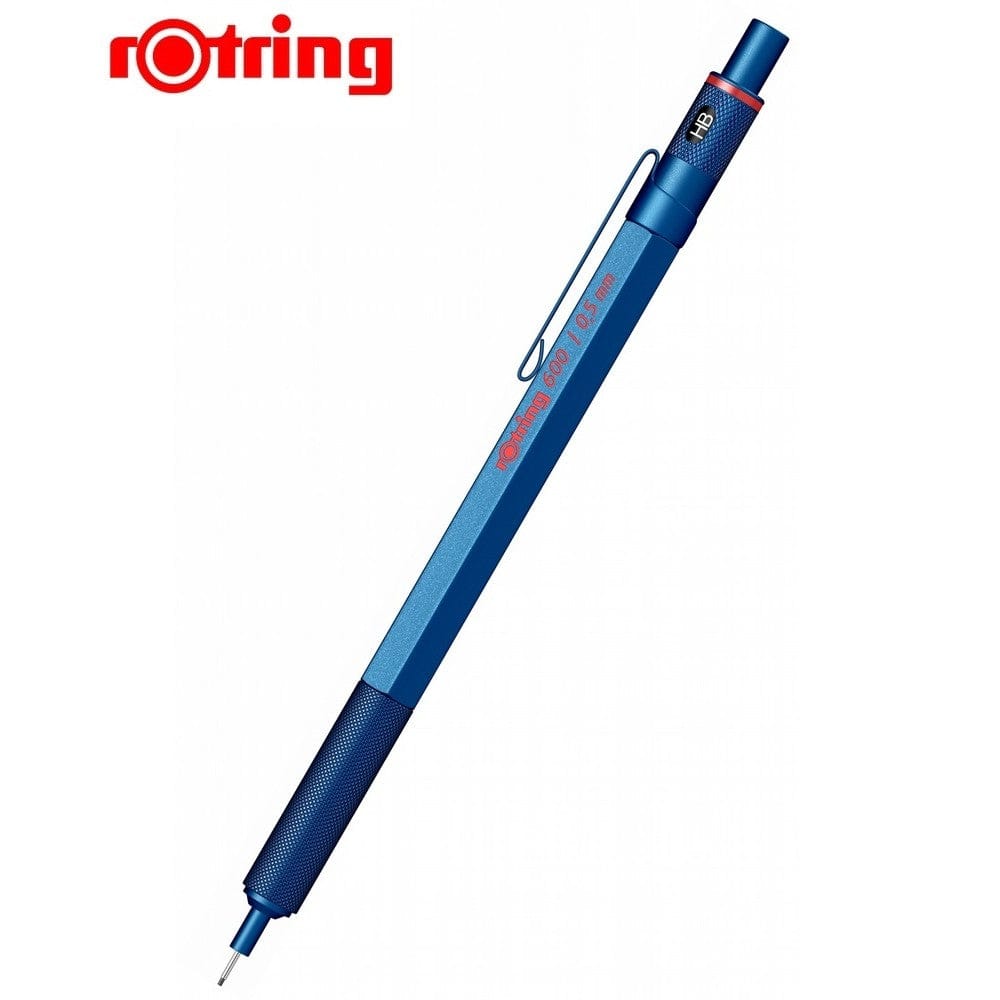 Rotring 600 Blue 0.7mm Mechanical Pencil,Metal Body,Non-Slip Metal Knurled Grip