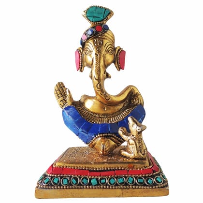 Aluminium Showpiece Ganesh Statue (ASMAS403 G)