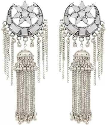 Samridhi DC Silver Jhumki Earrings ( Pack of 1 )