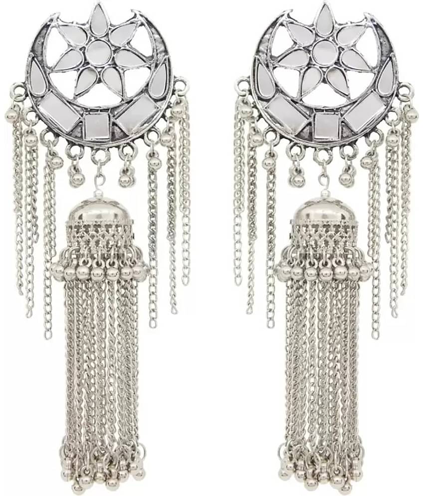Samridhi DC Silver Jhumki Earrings ( Pack of 1 )