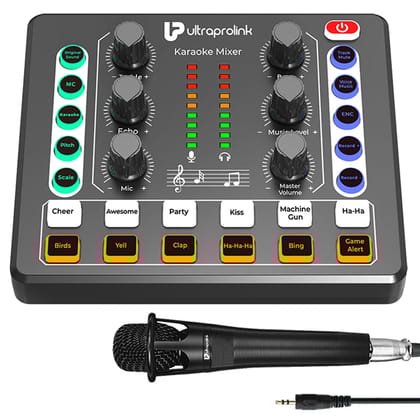 Sing Along Pro Portable Wireless Karaoke & Live Broadcast Mixer with Condenser Mic & Recording UM1002PRO