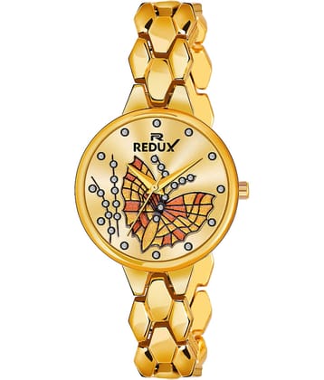Redux GW-204 Golden Dial Analogue Watch for Women's & Girl's