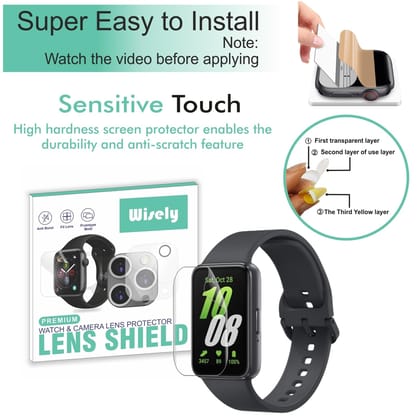 Wisely |3pcs| Screen Guard Protector For Samsung Galaxy Fit 3 Smartwatch |40mm| Bubble Free, Easy installation kit, Clear HD, Full Cover Wisely |3pcs| Screen Guard Protector For Samsung Galaxy Fit 3 Smartwatch |40mm| Bubble Free, Easy installation kit, C