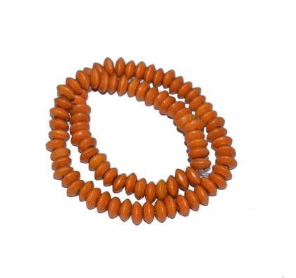 Painted Wooden Beads for Jewelry Making , BWWB-76-Per Packet of Approx 620 Pcs / 8X4 MM / Orange