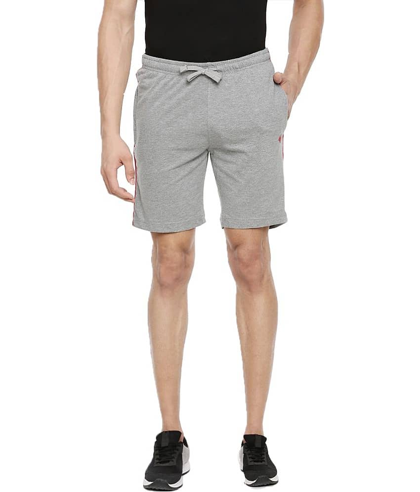 Dollar Athleisure - Grey Cotton Men's Shorts ( Pack of 1 )