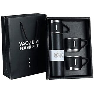 500ML Vacuum Flask Set Vacuum with 2 Cups SS 304 | Solo Gift Customized Water Bottle | Personalized Water Bottle | Gifts for Boyfriend/Girlfriend | Corporate Gifts (Assorted colors)
