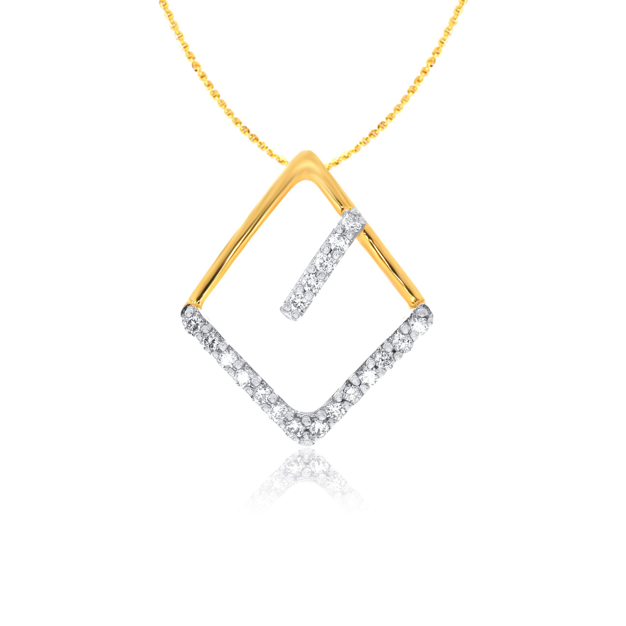 Senco Gold Simply Captivating Diamond Pendant (1.5 gram / 0.11 Ct / HI-SI / 18K Yellow Gold)