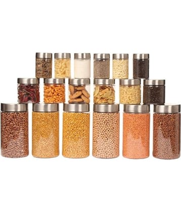 PearlPet 300ml,500ml,1700ml Plastic Transparent Multi-Purpose Container ( Set of 18 )