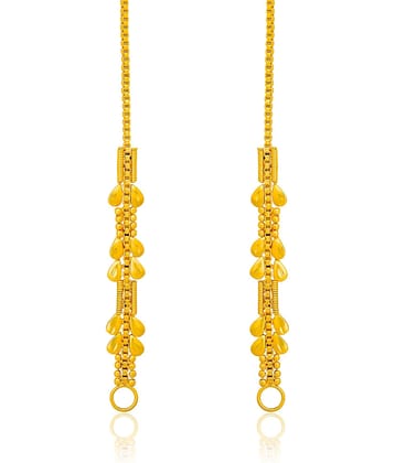 LUV FASHION Golden Drop Earrings ( Pack of 1 )