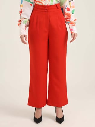 Women'S Luxury Banana Crepe Mars Red K Pant-30