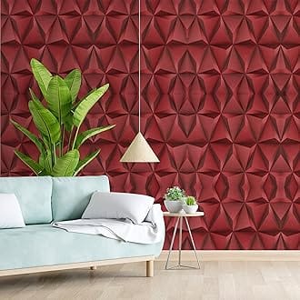 Eurotex Wall Paper for Wall Decor, Non Adhesive Wallpaper for Walls Living Room, Bedroom (53 x 1000 cm, Roll 57sqft, Red Cubes 3D Design)