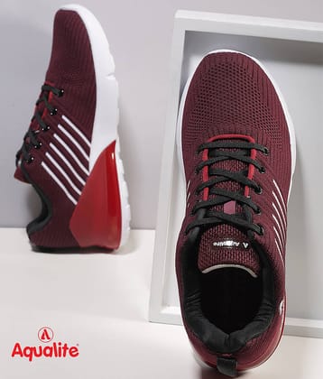 Aqualite - Maroon Men's Sports Running Shoes