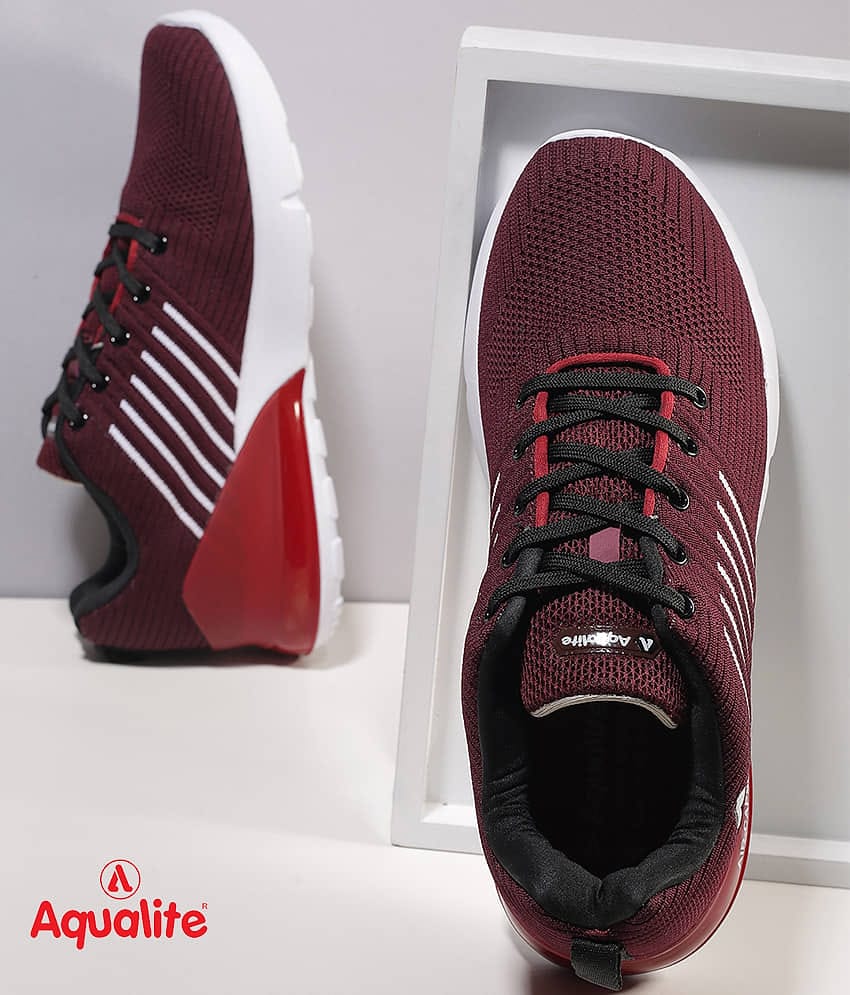 Aqualite - Maroon Men's Sports Running Shoes