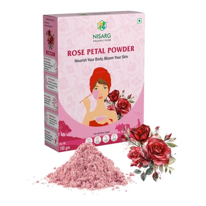 Nisarg Rose Petals Powder 100g Natural Rose Powder for Beauty and Wellness