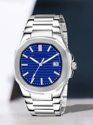 Blue Dial Date Function Analog Watch for Men LR145