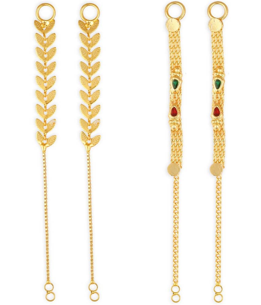1gram gold Plated Kanchain Ear chain earcuff Ear to Ear Combo for Women & Girls