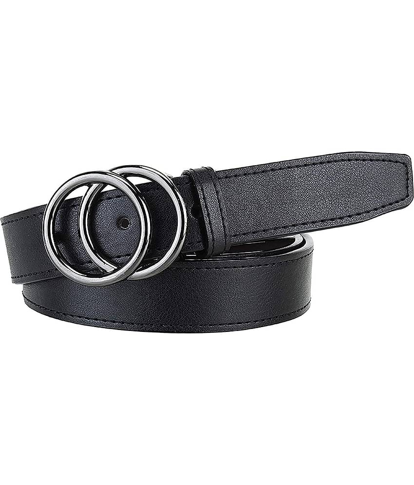 Zacharias Black Faux Leather Casual Belt