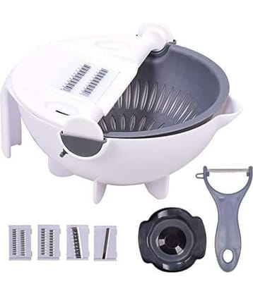 ULTIMATE SHOPPING NETWORK 9in1 Basket Black and White Plastic Mannual Chopper 500 ml ( Pack of 1 )