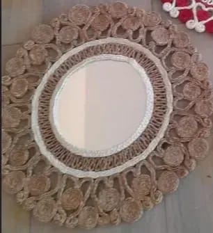Natural Jute Crafted Wall Mirror 56 cm
