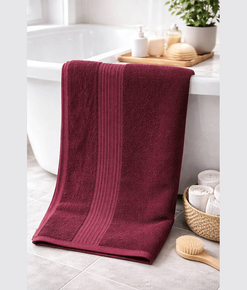 Satisfyn Pack of 1 Cotton 475 -GSM Bath Towel ( Navy Blue )