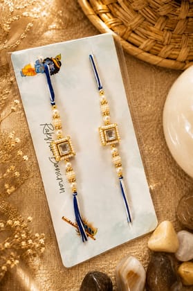 Blue Thread Pearl Rakhi (Pack of 2)
