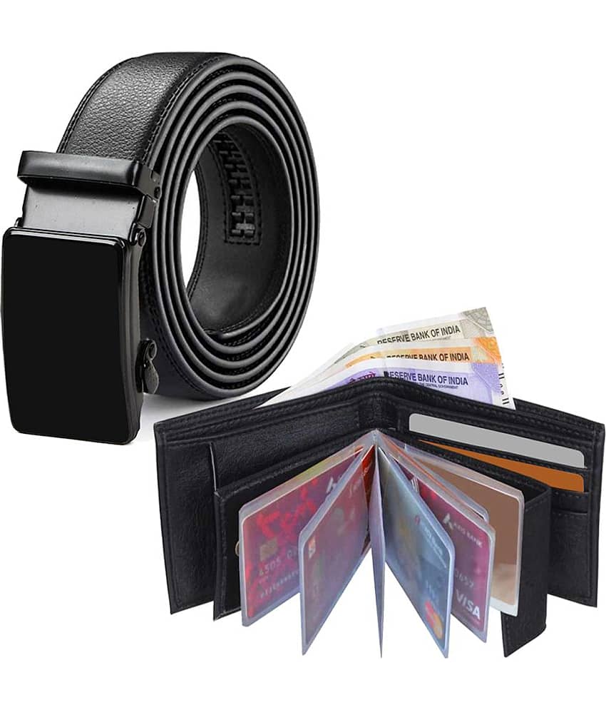 Loopa - PU Men's Belts Wallets Set ( Pack of 2 )