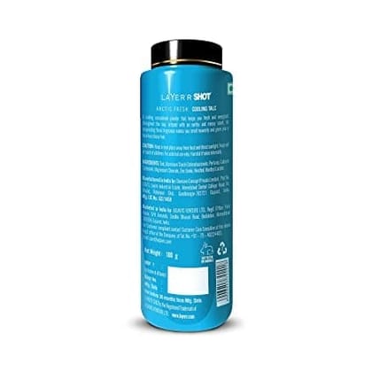 Layer'r Shot Arctic Fresh Cooling Talc for Men - 2 | Luxurious Freshness Long Lasting Fragrance Invigorating Floral, Peppery & Citrusy Blend | Dry, Smooth, and Fresh All Day | Ideal For Daily Use | Gift For Men