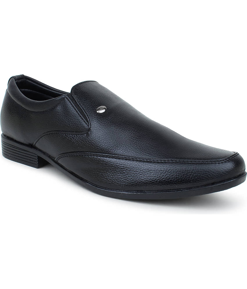 Action Office Artificial Leather Black Formal Shoes