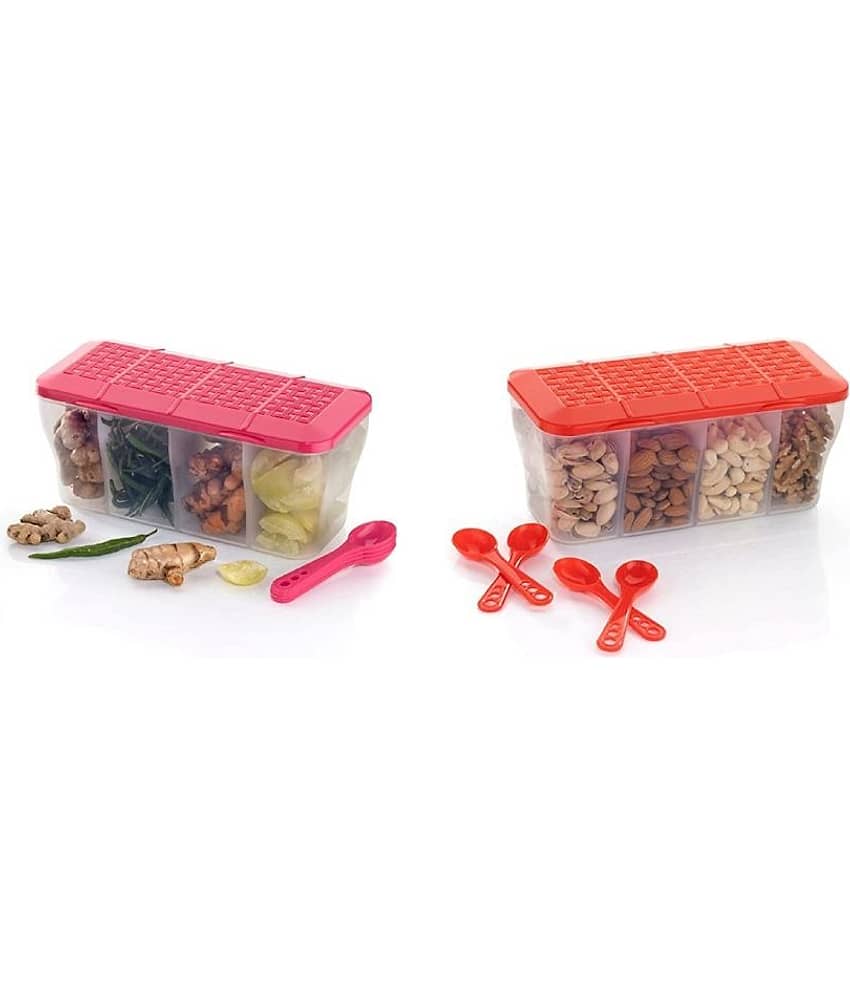 iview kitchenware Dal/Masala/Vegetable Plastic Multicolor Pickle Container ( Set of 2 )