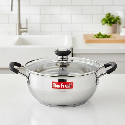 Maxfresh Mini Multi Kadai with Glass Lid – 5 Plates Sandwich Bottom