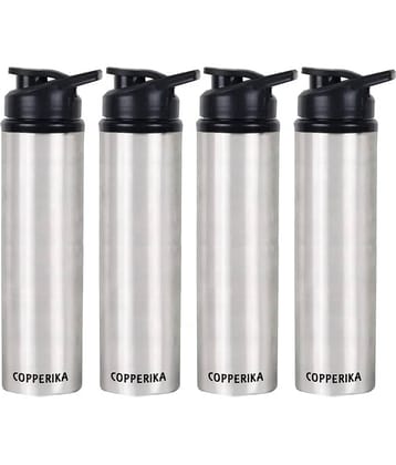 Copperika Prime Stainless Steel Water Bottle For Kids & Home Silver Fridge Water Bottle 1000ml mL ( Set of 4 )