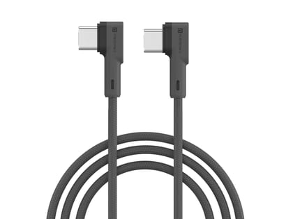 Portronics Konnect L 60W PD Type C to Type C Mobile Charging Cable, 1.2M, Fast Data Sync, Tangle Resistant, TPE+Nylon Braided - Gray Portronics Konnect L 60W PD Type C to Type C Mobile Charging Cable, 1.2M, Fast Data Sync, Tangle Resistant, TPE+Nylon Braided - Gray