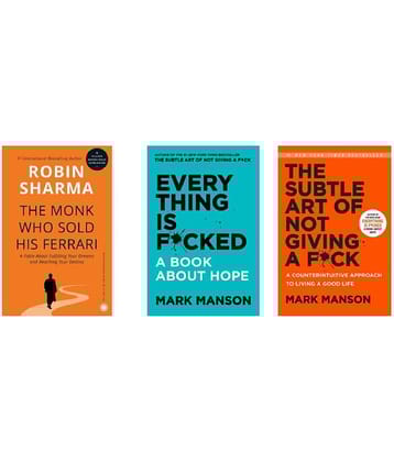 ( Combo Of 3 Books ) The Monk Who Sold His Frrari & Everything Is Fcked  A Book About Hope & The Subtle Art of Not Giving a Fck Paperback , Book , English , By Robin Sharma & Mark Manson