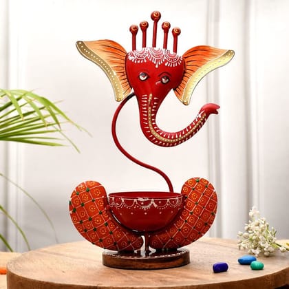 Tea Light Ganesh – Orange