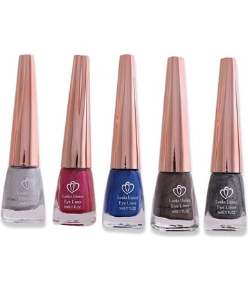 Looks United - Brown Metalic Eye Liner Liquid ( Pack of 5 )