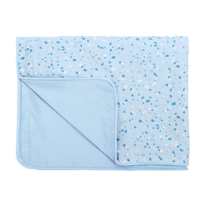 BABY BLUE TERRAZZO COTTON BLANKET-65cm X 90cm (Newborns)