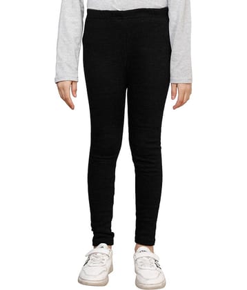 IndiWeaves Pack of 1 Girls Woollen Leggings ( Black )