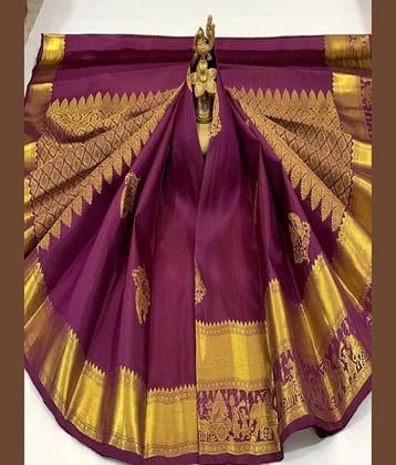 JULEE Silk Blend Embellished Saree With Unstitched Blouse Piece ( Wine )