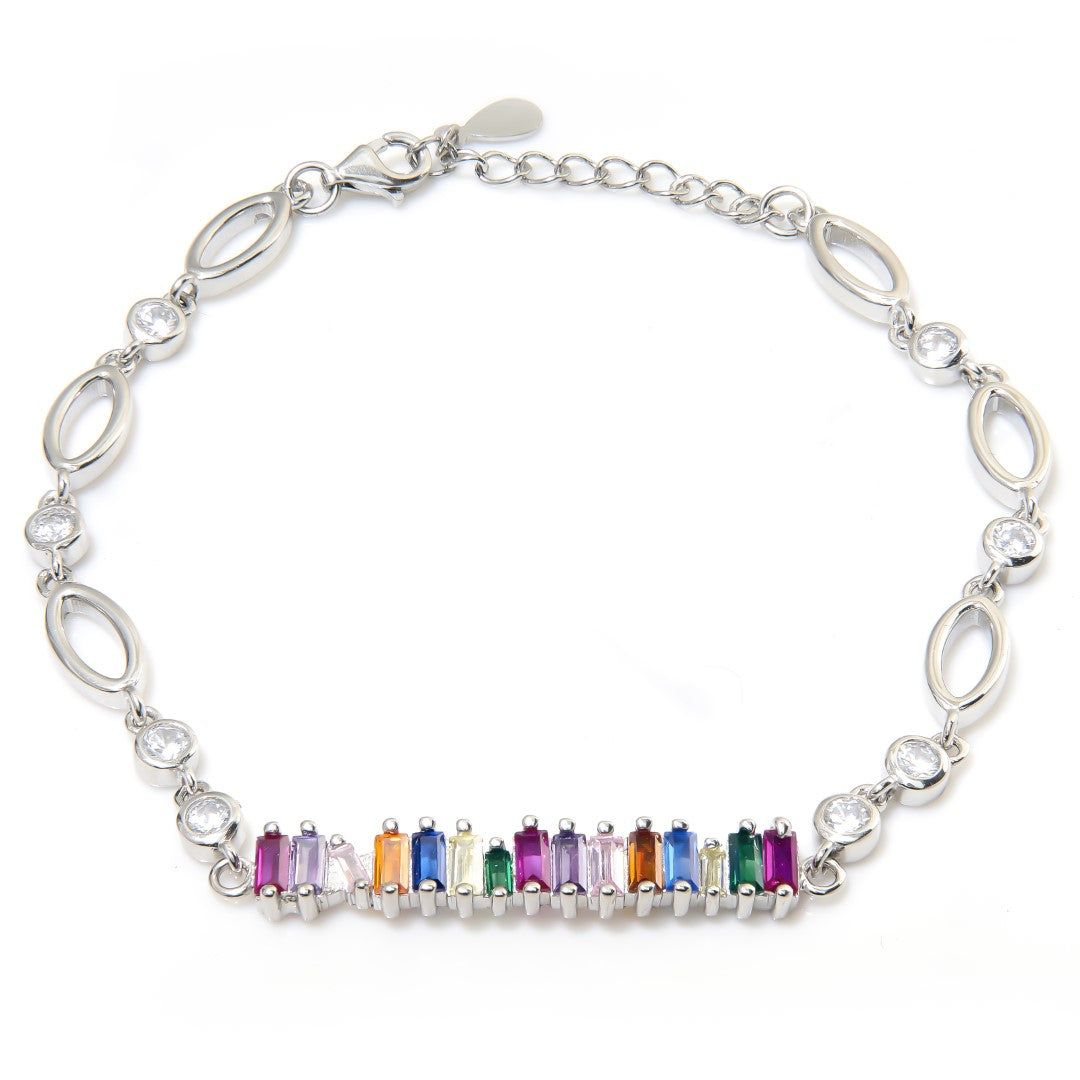 Rainbow Random Ladder | 925 Silver Chain bracelets for Women-Free / Silver / Modern