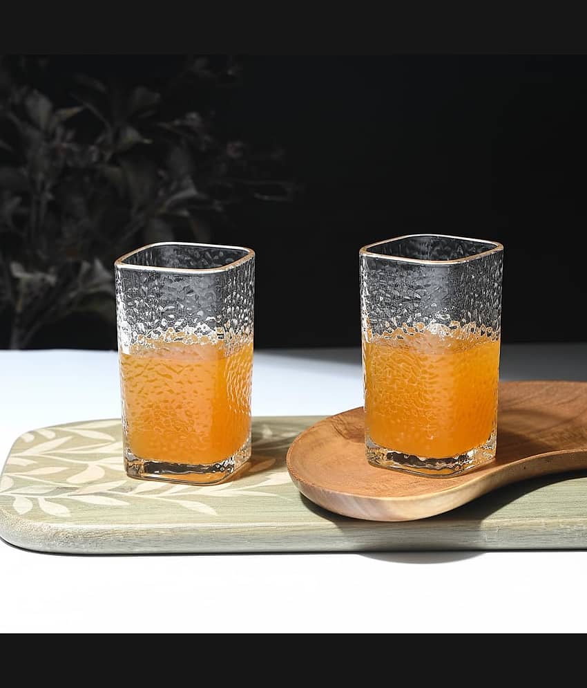 AFAST Clear Glass Tumbler Glass Plain Glasses Set 250 ml ( Pack of 2 ) Transparent