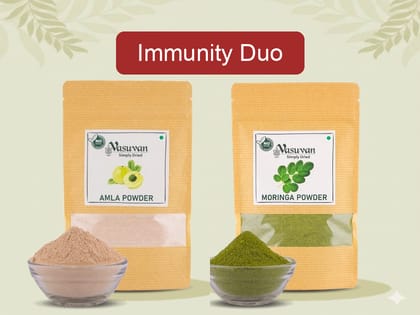 Vasuvan Immunity Duo | Amla Powder (100g) + Moringa Powder (100g)