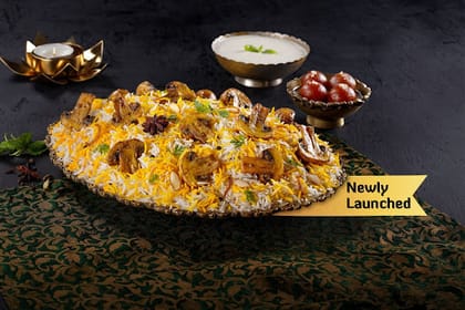 Taj-e-Khumb Biryani (Mushroom Biryani - Serves 4)(BB).