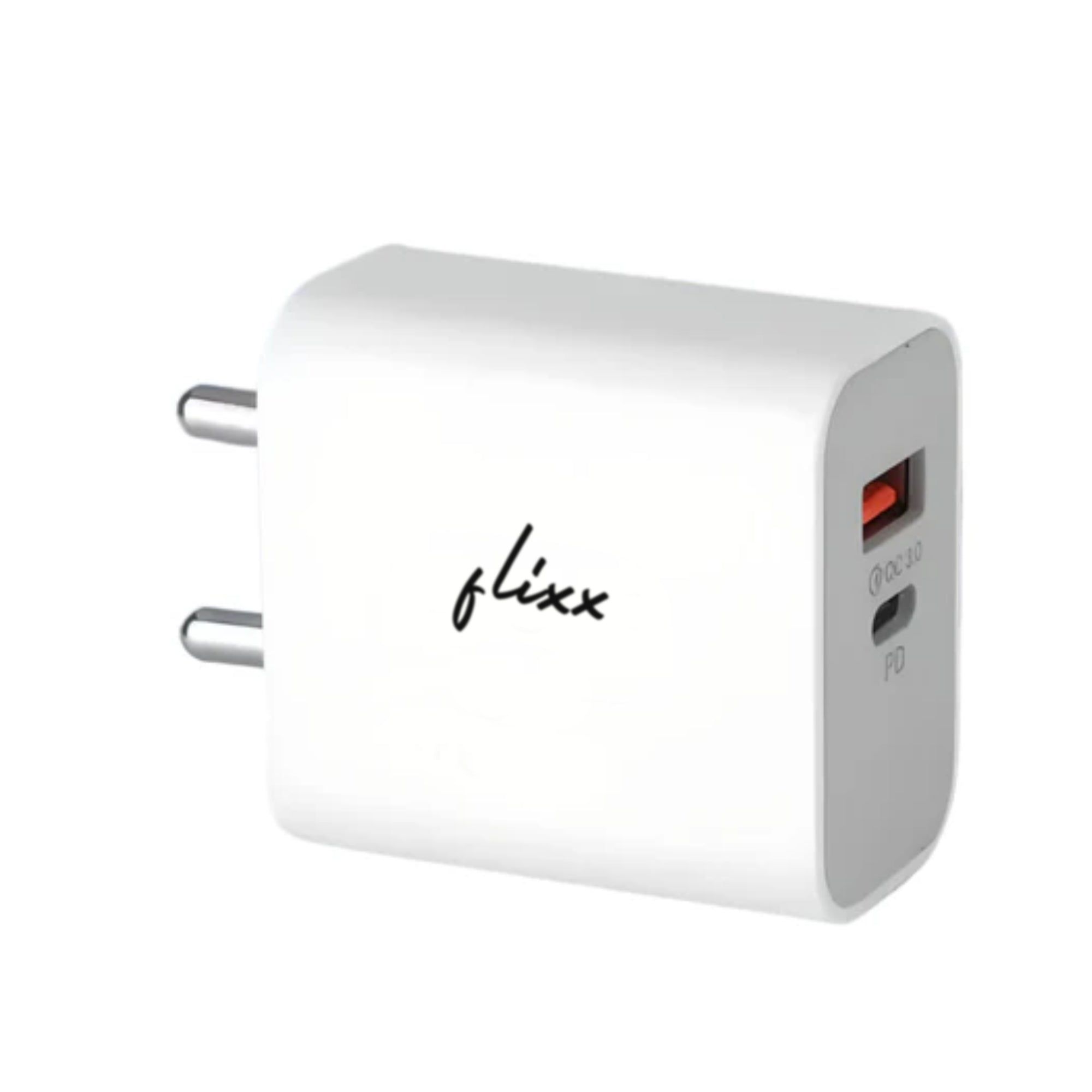 Flixx 30W QCPD 3.0 Dual Port Wall Charger for Ultra Fast Charging-White