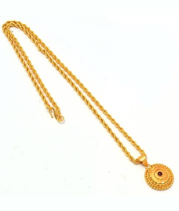 Jewar Mandi New Design Gold Plated Locket/Pendant with Rope/Rassi Chain Daily use for Men, Women & Girls, Boys